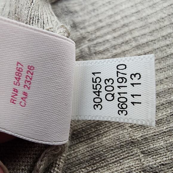 Victoria Secret Tunic Sweater Large Tan Cashmere Blend V Neck Pocket Ribbed Trim - Picture 12 of 12